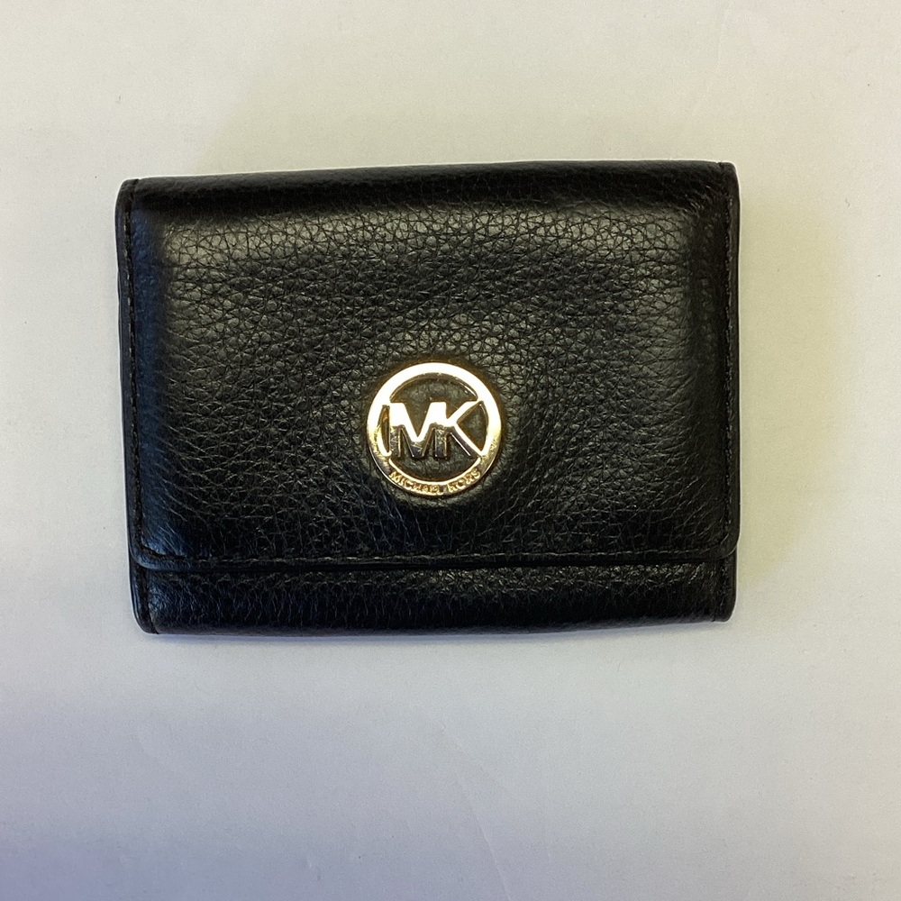 Michael Kors Black Pebbled Leather Card Holder